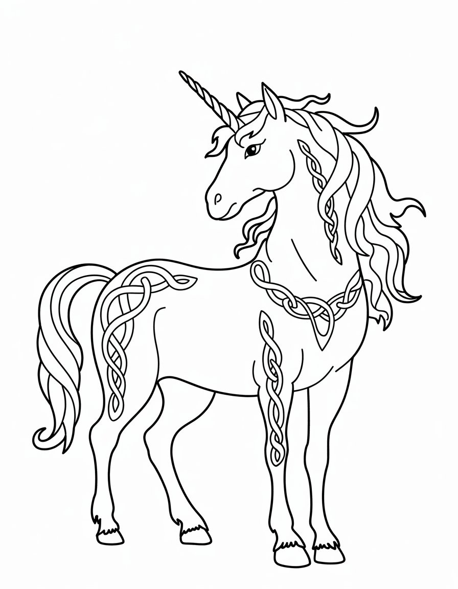 Unicorn with Celtic Designs